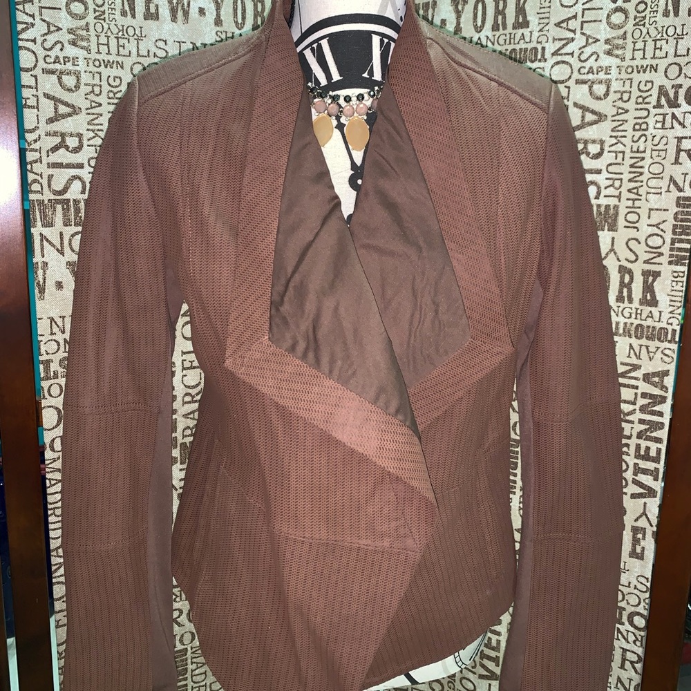 NEW GILI Textured Brown Leather Jacket